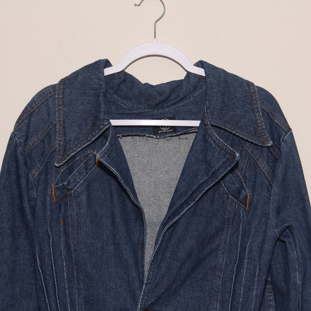 Vintage 70s A. Smile Denim Duster Jacket Coat - Picture 3 of 14